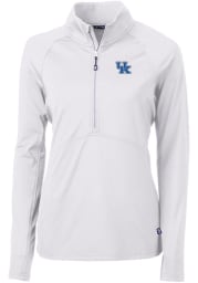Cutter and Buck K-State Wildcats Womens White Adapt Eco Long Sleeve Pullover