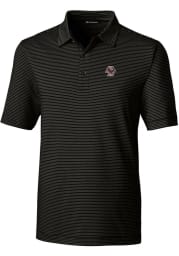 Cutter and Buck Boston College Eagles Mens Black Forge Pencil Stripe Short Sleeve Polo