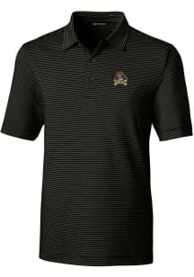 Cutter and Buck East Carolina Pirates Mens Black Forge Pencil Stripe Short Sleeve Polo