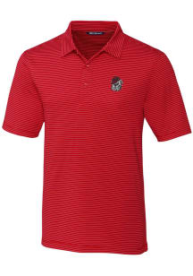 Cutter and Buck Georgia Bulldogs Mens Red Forge Pencil Stripe Short Sleeve Polo