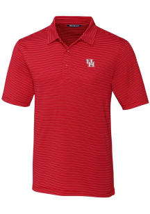 Cutter and Buck Houston Cougars Mens Red Forge Pencil Stripe Short Sleeve Polo