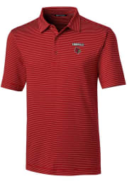 Cutter and Buck Louisville Cardinals Mens Red Forge Pencil Stripe Short Sleeve Polo