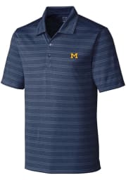 Cutter and Buck Michigan Wolverines Mens Navy Blue Interbay Short Sleeve Polo