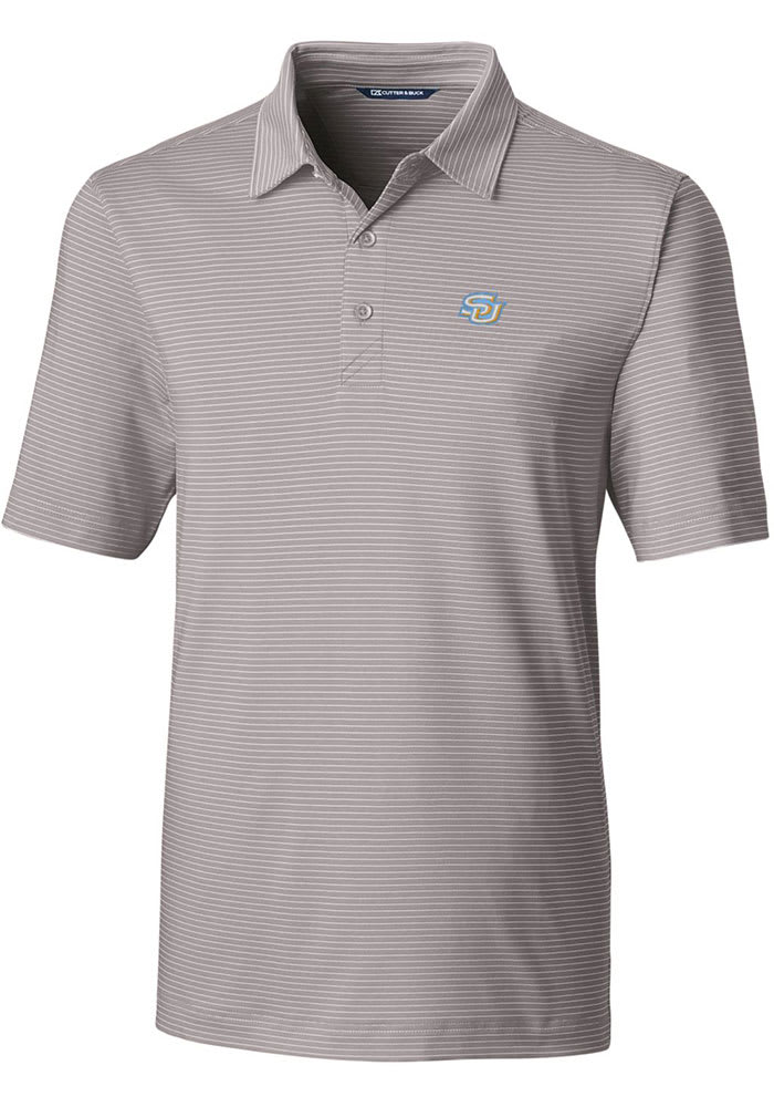 Cutter and Buck Southern University Jaguars Mens Grey Forge Pencil Stripe Short Sleeve Polo