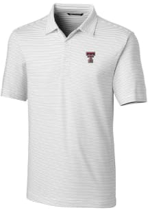 Cutter and Buck Texas Tech Red Raiders Mens White Forge Pencil Stripe Short Sleeve Polo