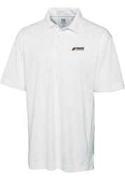 Cutter and Buck Florida A&M Rattlers Mens White Drytec Genre Textured Short Sleeve Polo