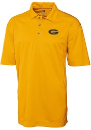 Cutter and Buck Grambling State Tigers Mens Gold Drytec Genre Textured Short Sleeve Polo