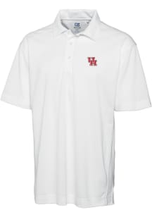Cutter and Buck Houston Cougars Mens White Drytec Genre Textured Short Sleeve Polo