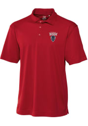 Cutter and Buck Howard Bison Mens Red Drytec Genre Textured Short Sleeve Polo