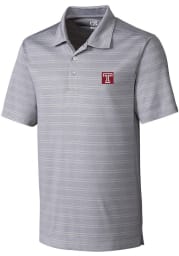Cutter and Buck Temple Owls Mens Grey Interbay Short Sleeve Polo