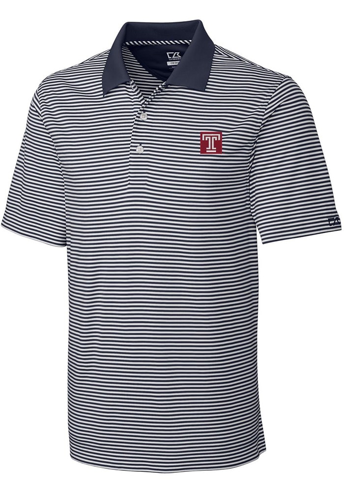 Cutter and Buck Temple Owls Mens Charcoal Trevor Short Sleeve Polo