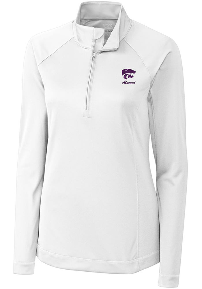 Cutter and Buck K-State Wildcats Womens White Evolve 1/4 Zip Pullover