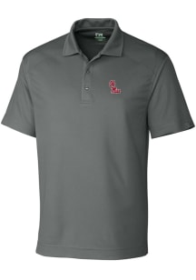 Cutter and Buck Ole Miss Rebels Mens Grey Drytec Genre Textured Short Sleeve Polo