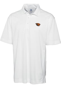 Cutter and Buck Oregon State Beavers Mens White Drytec Genre Textured Short Sleeve Polo