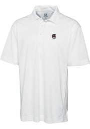 Cutter and Buck South Carolina Gamecocks Mens White Drytec Genre Textured Short Sleeve Polo