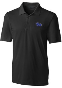 Cutter and Buck Pitt Panthers Mens Black Forged Short Sleeve Polo