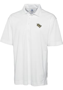 Cutter and Buck UCF Knights Mens White Drytec Genre Textured Short Sleeve Polo