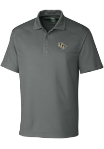 Cutter and Buck UCF Knights Mens Grey Drytec Genre Textured Short Sleeve Polo