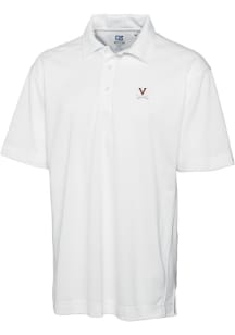 Cutter and Buck Virginia Cavaliers Mens White Drytec Genre Textured Short Sleeve Polo