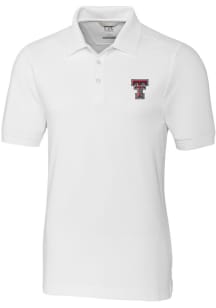 Cutter and Buck Texas Tech Red Raiders Mens White Advantage Short Sleeve Polo