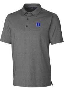 Cutter and Buck Duke Blue Devils Mens Charcoal Forge Heathered Short Sleeve Polo