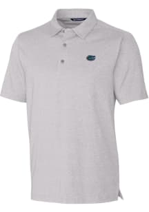 Cutter and Buck Florida Gators Mens Grey Forge Heathered Short Sleeve Polo
