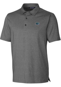 Cutter and Buck Florida Gators Mens Charcoal Forge Heathered Short Sleeve Polo
