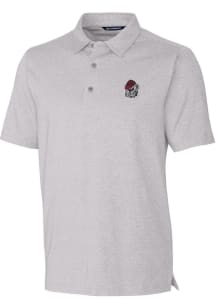 Cutter and Buck Georgia Bulldogs Mens Grey Forge Heathered Short Sleeve Polo