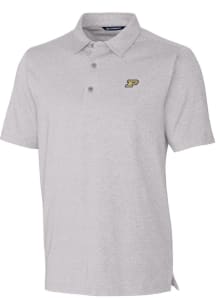 Cutter and Buck Purdue Boilermakers Mens Grey Forge Heathered Short Sleeve Polo