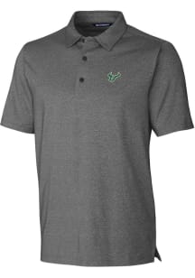 Cutter and Buck South Florida Bulls Mens Charcoal Forge Heathered Short Sleeve Polo