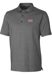 Cutter and Buck UNLV Runnin Rebels Mens Charcoal Forge Heathered Short Sleeve Polo