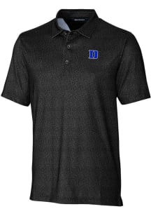 Cutter and Buck Duke Blue Devils Mens Black Pike Micro Floral Short Sleeve Polo
