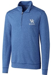 Cutter and Buck Kentucky Wildcats Mens Blue Shoreline Long Sleeve 1/4 Zip Pullover