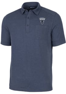 Cutter and Buck Howard Bison Mens Navy Blue Advantage Pocket Short Sleeve Polo