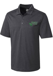 Cutter and Buck North Texas Mean Green Mens Charcoal Chelan Short Sleeve Polo