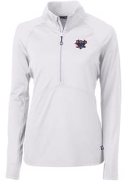 Cutter and Buck DePaul Blue Demons Womens White Adapt Eco Long Sleeve Pullover