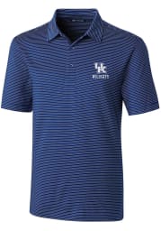Cutter and Buck Kentucky Wildcats Mens Blue Forge Pencil Short Sleeve Polo