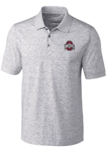 Mens Ohio State Buckeyes Grey Cutter and Buck Advantage Short Sleeve Polo Shirt