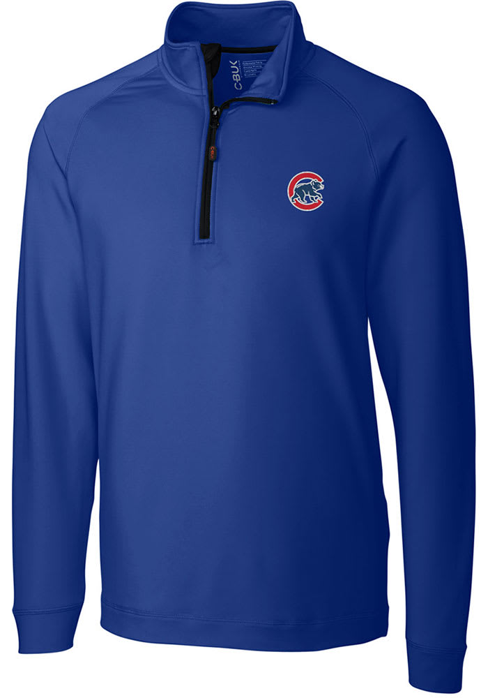 Cutter and Buck Chicago Cubs Mens Blue Jackson Long Sleeve 1/4 Zip Pullover