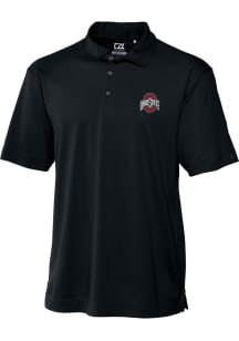 Mens Ohio State Buckeyes Black Cutter and Buck Genre Short Sleeve Polo Shirt