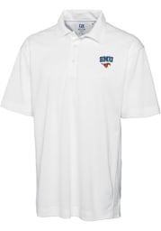 Cutter and Buck SMU Mustangs Mens White Genre Short Sleeve Polo