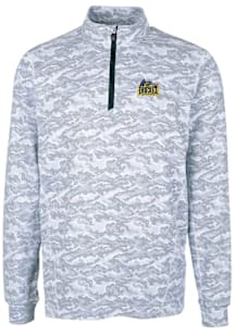 Mens Drexel Dragons Charcoal Cutter and Buck Traverse Camo Print Stretch Qtr Zip Pullover