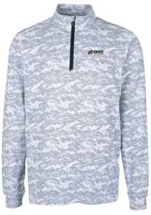 Cutter and Buck Florida A&amp;M Rattlers Mens Charcoal Traverse Camo Print Stretch Long Sleeve 1/4 Z..