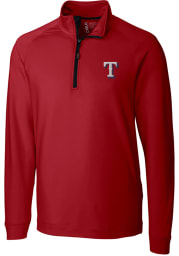 Cutter and Buck Texas Rangers Mens Red Jackson Long Sleeve 1/4 Zip Pullover