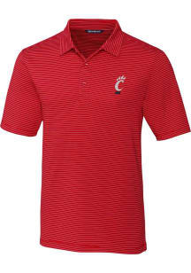 Cutter and Buck Cincinnati Bearcats Mens Red Forge Pencil Stripe Embroidered Short Sleeve Polo
