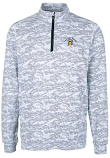 Cutter and Buck San Jose State Spartans Mens Charcoal Traverse Camo Print Stretch Long Sleeve Qtr..