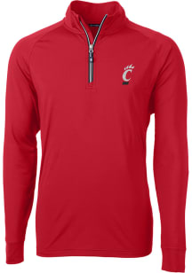 Cutter and Buck Cincinnati Bearcats Mens Red Eco Recycled Long Sleeve 1/4 Zip Pullover
