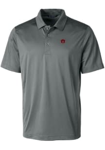 Cutter and Buck Auburn Tigers Mens Grey Prospect Textured Short Sleeve Polo