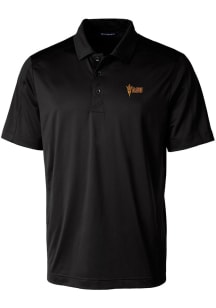 Cutter and Buck Arizona State Sun Devils Mens Black Prospect Textured Short Sleeve Polo