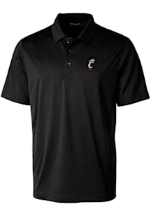 Cutter and Buck Cincinnati Bearcats Mens Black Prospect Textured Short Sleeve Polo